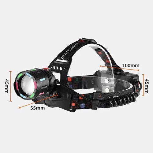 Фонарь налобный night vision fluorescence SY-8087-PM10-TG, сигнальный свет, fluoreccent patch, ЗУ Type-C, zoom 10169 фото