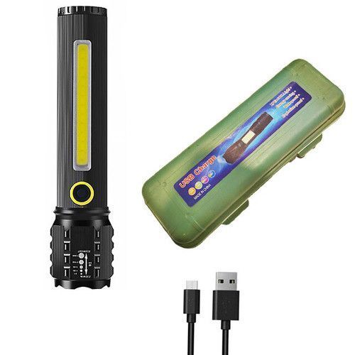 Ліхтар C72-P50+COB, ЗП mircoUSB, вбудований акумулятор, zoom 8771 фото