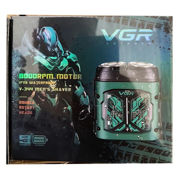 Електробритва VGR V-344 GREEN, роторна, 8000 RPM, IPX6 вологозахист 11304 фото