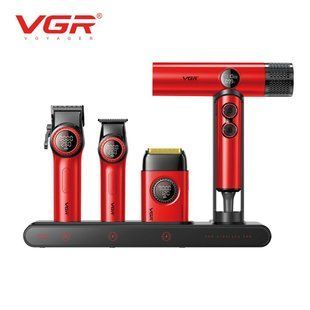Мужской набор 4 в 1 VGR STEPLERSS PRO &mdash; машинка, триммер, бритва, фен 11213 фото