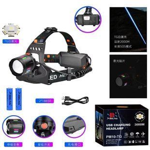 Фонарь налобный night vision fluorescence SY-8086-PM10-TG, сигнальный свет, ЗУ Type-C, zoom 10168 фото