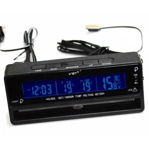 Авточасы VST-7010V вольтметр, 2 термометра 2789 фото