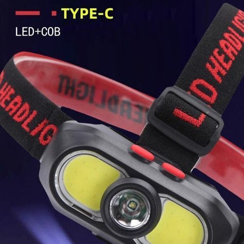 Ліхтар налобний KX-302-LED+2COB, 1x18650, ЗУ Type-C 9658 фото