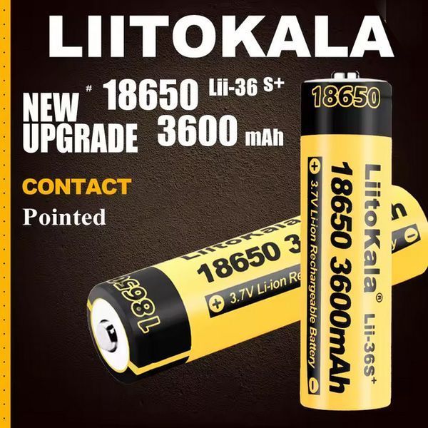 Аккумулятор LiitoKala 36S-JT 18650, 3600mAh, оригинал (Li-ion батарея 3.7В для фонарей и электроники) 11041 фото