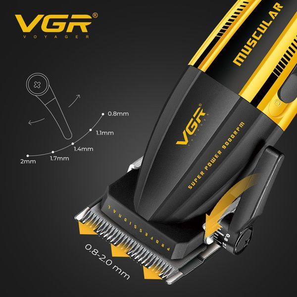 Машинка для стрижки VGR V-285, 6 насадок, 9000 об/мин, 2000 mAh, LED дисплей, аккумуляторная 11168 фото