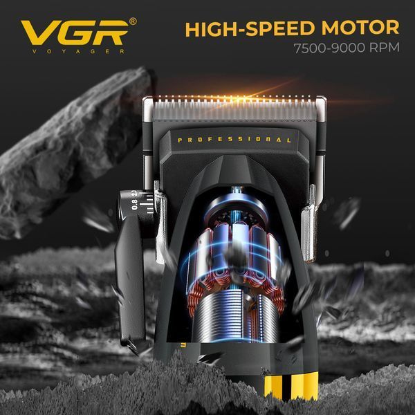 Машинка для стрижки VGR V-285, 6 насадок, 9000 об/мин, 2000 mAh, LED дисплей, аккумуляторная 11168 фото