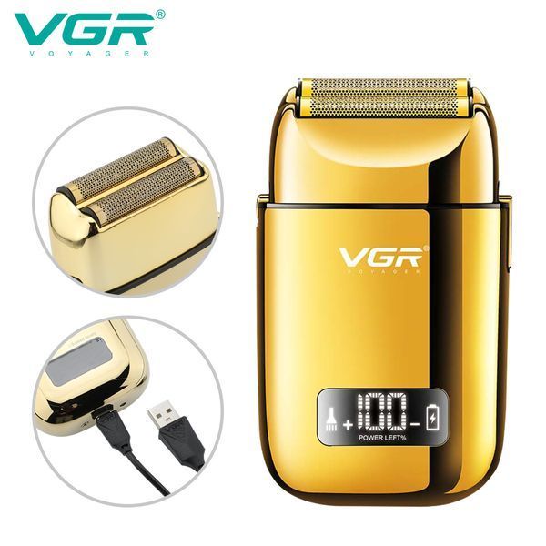 Електробритва VGR V-338 GOLD, шейвер, вологостійка, додаткова насадка, LED дисплей 11290 фото