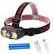 Ліхтар налобний KX-302-LED+2COB, 1x18650, ЗУ Type-C 9658 фото 1