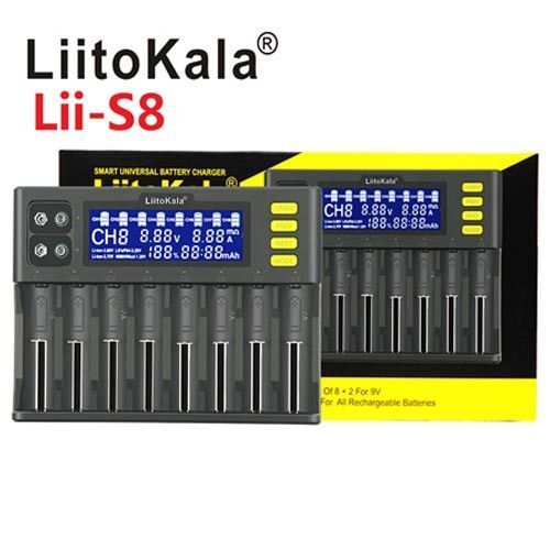 LiitoKala Lii-S8 зарядний пристрій на 8 каналів для AA, AAA, 18650, 26650, 21700 Li-ion, LiFePo4, Ni-Mh 9336 фото