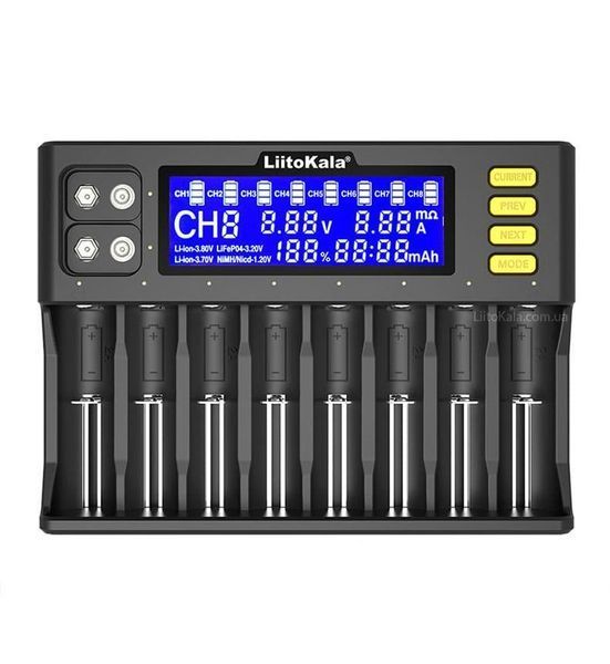 LiitoKala Lii-S8 зарядний пристрій на 8 каналів для AA, AAA, 18650, 26650, 21700 Li-ion, LiFePo4, Ni-Mh 9336 фото
