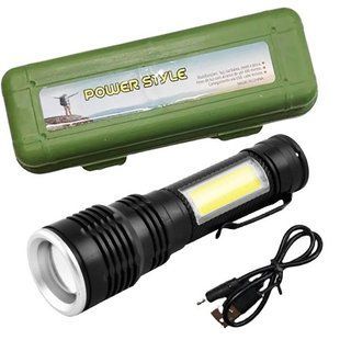 Ліхтар BL-T630S-XPE+COB, ЗП mircoUSB, вбудований акумулятор, zoom, затискач 8772 фото