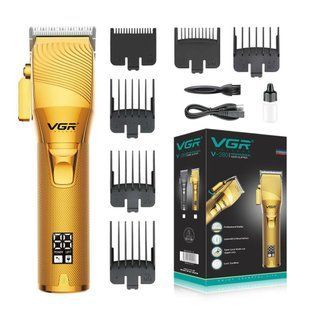 Акумуляторна машинка для стрижки VGR V-280 GOLD, 6 насадок, LED дисплей 11293 фото