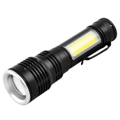 Фонарь BL-T630S-XPE+COB, ЗУ mircoUSB, встроенный аккумулятор, zoom, зажим 8772 фото