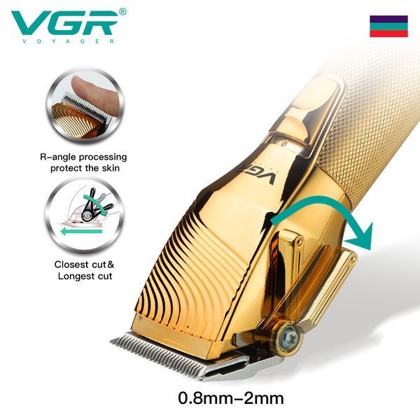 Акумуляторна машинка для стрижки VGR V-280 GOLD, 6 насадок, LED дисплей 11293 фото