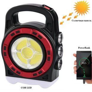 Фонарь кемпинг переносной 6678С-3LED+5COB, power bank, Li-Ion акб, Waterproof, солнечная батарея, ЗУ microU 9142 фото