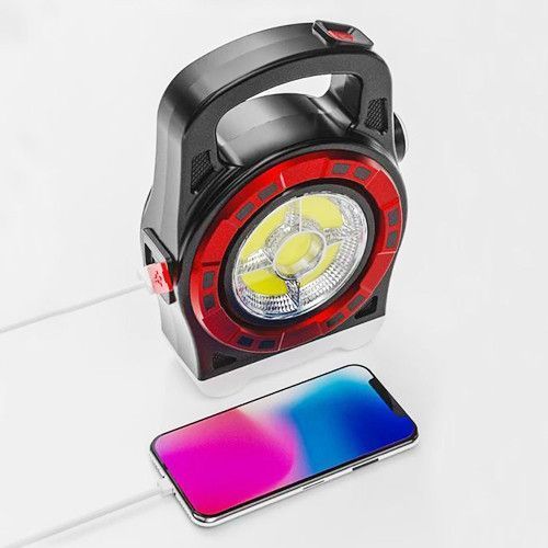 Фонарь кемпинг переносной 6678С-3LED+5COB, power bank, Li-Ion акб, Waterproof, солнечная батарея, ЗУ microU 9142 фото