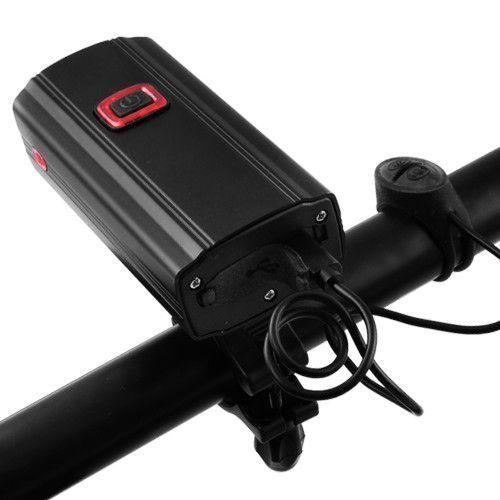 Велозвонок + фара 581-A-2L2 ULTRA LIGHT, ALUMINUM, Power Bank, выносная кнопка, аккум., ЗУ micro USB 8070 фото