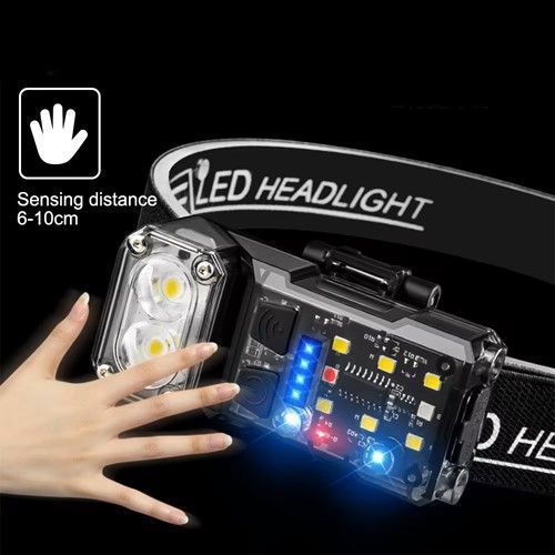 Ліхтар налобний X52-2LED+6SMD(RGB), Motion Sensor, індикація заряду, Li-Ion акумулятор, ЗУ Type-C 10605 фото
