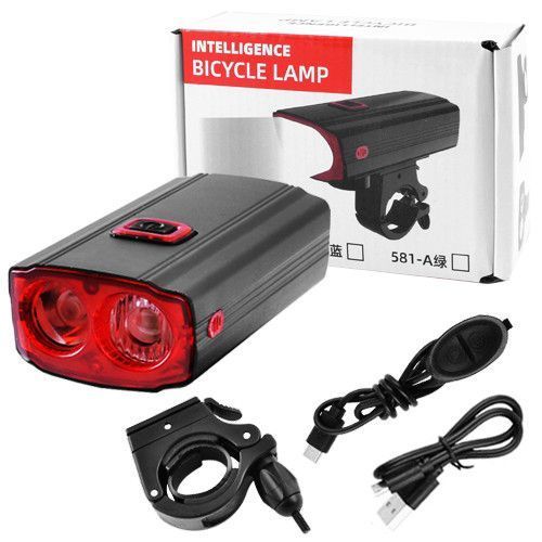 Велозвонок + фара 581-A-2L2 ULTRA LIGHT, ALUMINUM, Power Bank, выносная кнопка, аккум., ЗУ micro USB 8070 фото