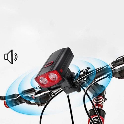 Велозвонок + фара 581-A-2L2 ULTRA LIGHT, ALUMINUM, Power Bank, выносная кнопка, аккум., ЗУ micro USB 8070 фото
