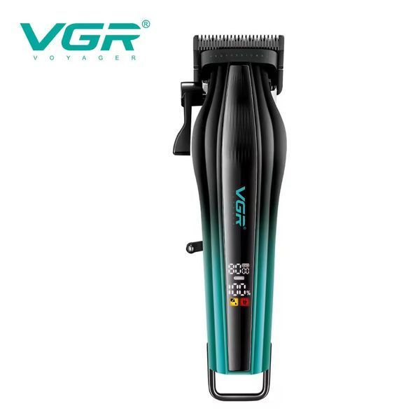 Машинка для стрижки VGR V-273 GREEN, 6 насадок, 8000 об/мин, 3000 mAh, LED дисплей, аккумуляторная 11164 фото