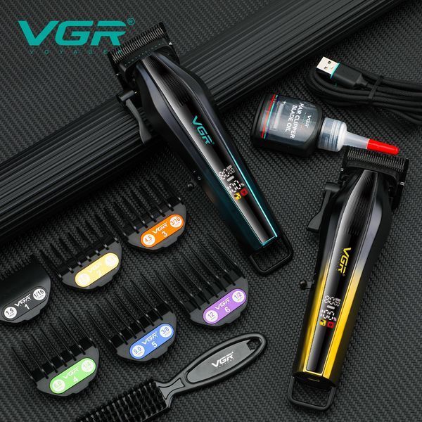 Машинка для стрижки VGR V-273 GREEN, 6 насадок, 8000 об/мин, 3000 mAh, LED дисплей, аккумуляторная 11164 фото