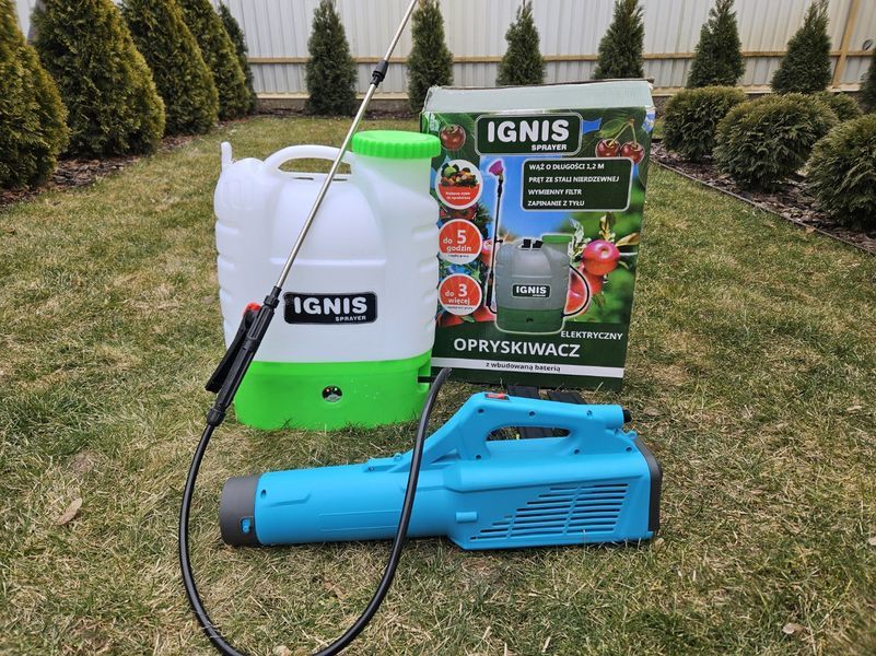 Комплект опрыскиватель аккумуляторный IGNIS 16л ( 12В-8 А/ч ) и турбо насадка Мрия 12В 34922-1 фото