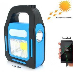 Фонарь кемпинг переносной HB-9707A-1LED+COB+LED, power bank, Li-Ion аккум., солнечная батарея, ЗУ microUSB 9143 фото