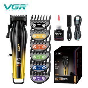 Машинка для стрижки VGR V-273 GOLD, 6 насадок, 8000 об/мин, 3000 mAh, LED дисплей, аккумуляторная 11165 фото