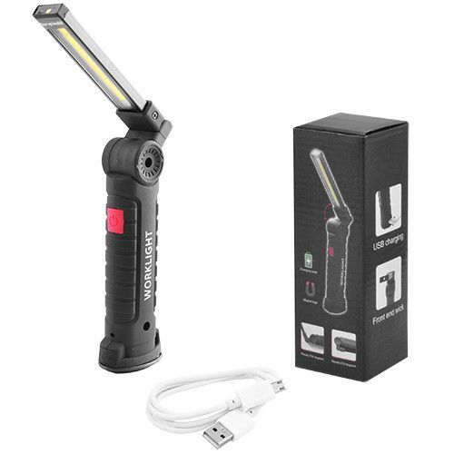 Ліхтар кемпінг W-52-SMD+COB, вбудований акумулятор, ЗУ micro USB, поворот180&ordm;+180&ordm;, магніт, затискач, гак 5408 фото