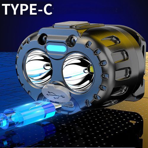 Фонарь налобный 666-2XPL, Motion Sensor, индикация заряда, Li-Ion аккумулятор, ЗУ Type-C 10230 фото