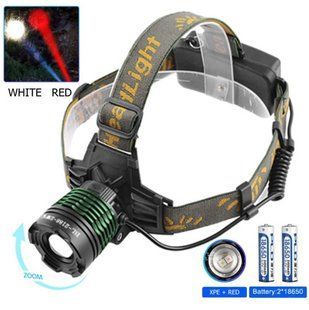 Ліхтар налобний Police 2188-2XPE (white+red), 2х18650, signal light, zoom, ЗУ mircoUSB 8875 фото