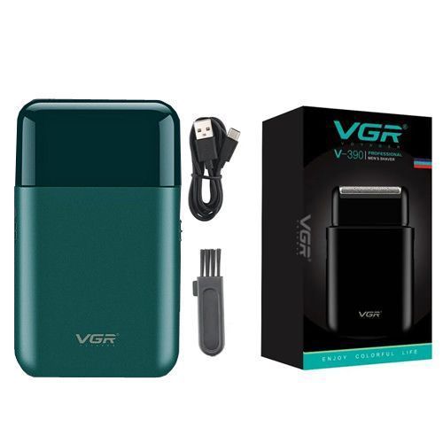 Електробритва VGR V-390 GREEN шейвер для сухого та вологого гоління, Waterproof, висувний триммер 9879 фото