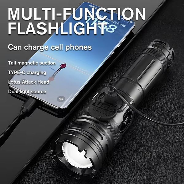 Багатофункціональний ліхтар CB-A280-TG з COB LED (білий+червоний), Li-Ion акумулятор, power bank, зарядка Type- 10877 фото