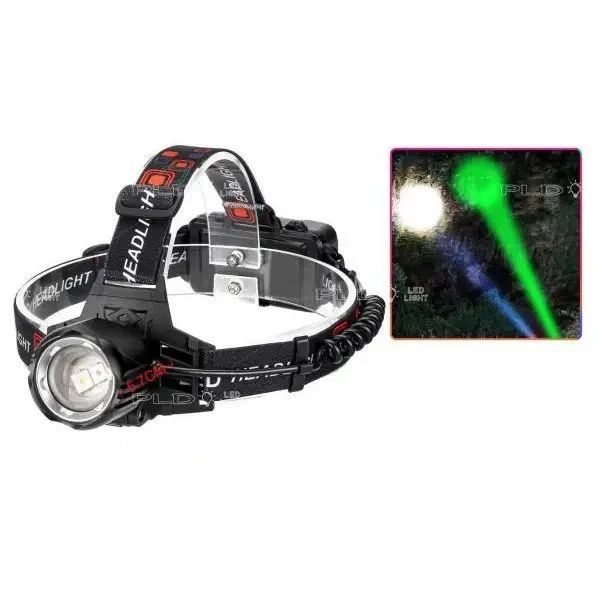 Ліхтар налобний PLD-T115-2PM10-TG(white+green), ЗУ Type-C, zoom 10119 фото