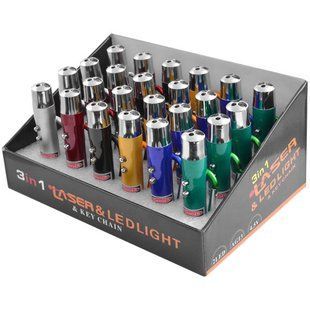 Ліхтар брелок 9617-LED, лазер, ультрафіолет, 3хLR44, карабін 4362 фото