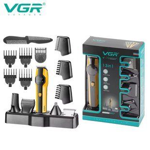 Универсальный набор для стрижки 13 в 1 VGR V-173 YELLOW с LED-дисплеем и насадками для волос, бороды и тела 11156 фото