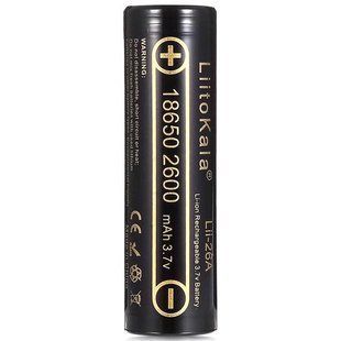 Акумулятор LiitoKala Lii-26A 18650, 2600mAh, оригінал (Li-ion батарея 3.7В для ліхтарів та електроніки) 11030 фото