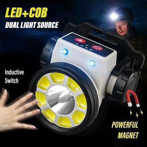 Фонарь налобный PLD-LY004-XTE+COB, Motion Sensor, Li-Ion аккумулятор, индикация заряда, магнит 10090 фото
