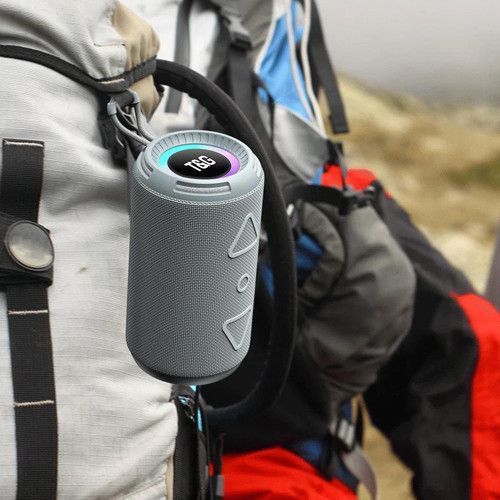 Bluetooth колонка TG656 з RGB підсвічуванням, FM-радіо та speakerphone, 15 Вт, Grey 9969 фото