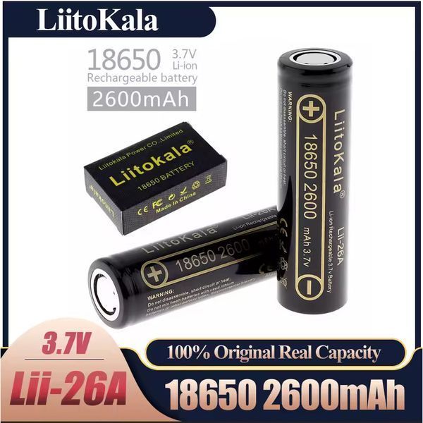 Аккумулятор LiitoKala Lii-26A 18650, 2600mAh, оригинал (Li-ion батарея 3.7В для фонарей и электроники) 11030 фото