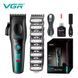 Машинка для стрижки VGR V-195 GREEN, 8 насадок, 9000 об/мин, 2500 mAh, LED дисплей, аккумуляторная 11157 фото 1