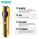 Универсальный набор для стрижки 13 в 1 VGR V-173 YELLOW с LED-дисплеем и насадками для волос, бороды и тела 11156 фото 2