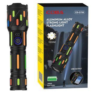 Ліхтар NIGHT VISION FLUORESCENCE CB-G706-TG, акумулятор 26650, Power Bank, USB Type-C, зум 10875 фото