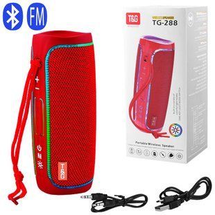 Bluetooth колонка TG288 с RGB подсветкой, FM-радио и speakerphone, 10 Вт, Red 8699 фото