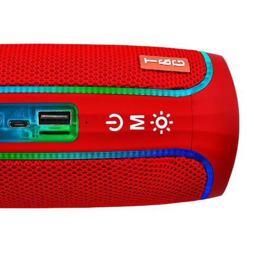 Bluetooth колонка TG288 з RGB підсвічуванням, FM-радіо та speakerphone, 10 Вт, Red 8699 фото