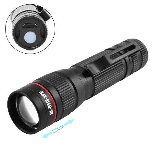 Ліхтар Police B518-XPE, ЗП micro USB, вбудований акумулятор, zoom, затискач 6090 фото