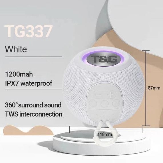Bluetooth-колонка TG337 з RGB ПІДСВІТКОМ, speakerphone, радіо 10042 фото