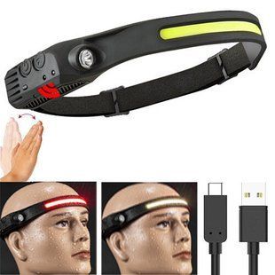 Фонарь налобный BL-W689/G28-LM+COB (white+red), Motion Sensor, Li-Ion аккум., ЗУ Type-C 9138 фото