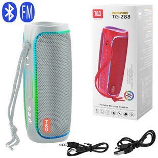 Bluetooth колонка TG288 с RGB подсветкой, FM-радио и speakerphone, 10 Вт, Grey 8698 фото